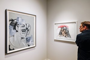 George Condo, <a href='/art-galleries/almine-rech-gallery/' target='_blank'>Almine Rech</a>, TEFAF New York Spring (3–7 May 2019). Courtesy Ocula. Photo: Charles Roussel.